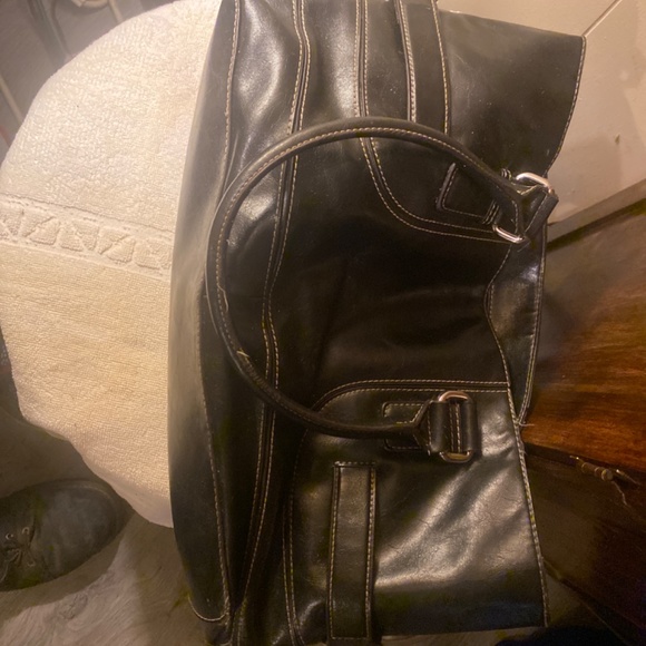 NINE WEST  BLACK LEATHER SHOULDER BAG - Picture 4 of 6